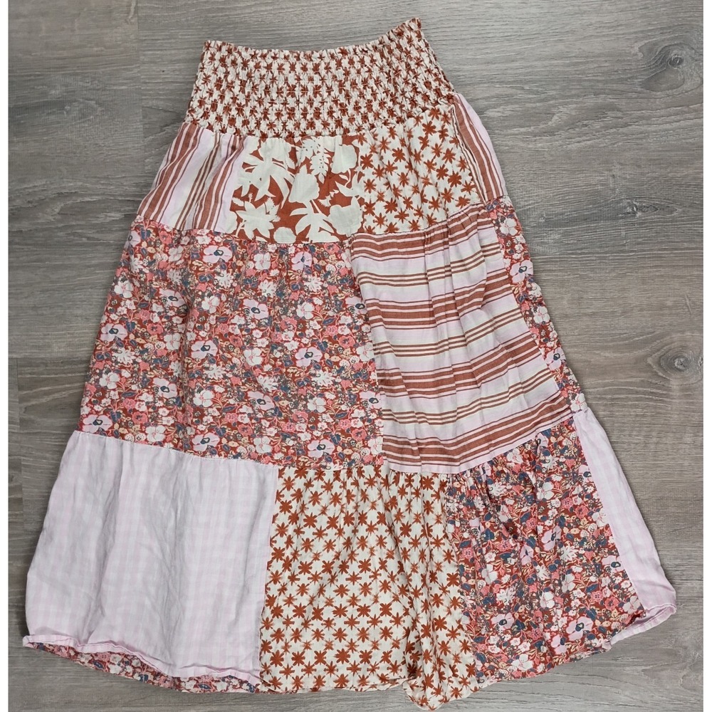 Universal Thread Tiered A-Line Skirt Patchwork Women's XS Floral Cottagecore
